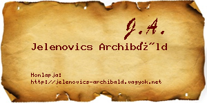 Jelenovics Archibáld névjegykártya